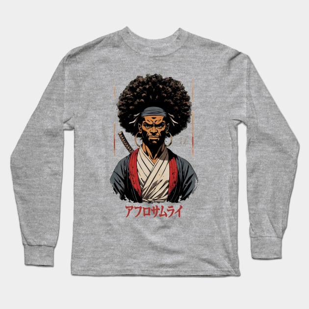 Afro Samurai - Gift Idea, for Christmas, for Birthday, for Kids, for Women, for Men, Afro Hair, Black, Proud, Japanese Martial Arts, Lover, Ninja, Mask, Dojo, Women, Karate, Judo, Kickboxing, Boxing, Aikido, Taekwondo, Jiu-jitsu, Long Sleeve T-Shirt by Fanboy04